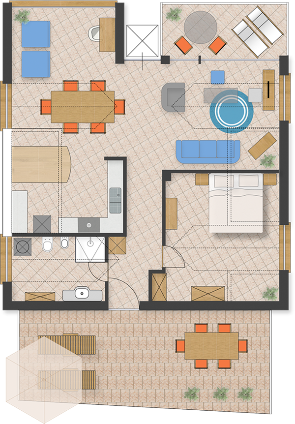 Grundriss Apartment "S"